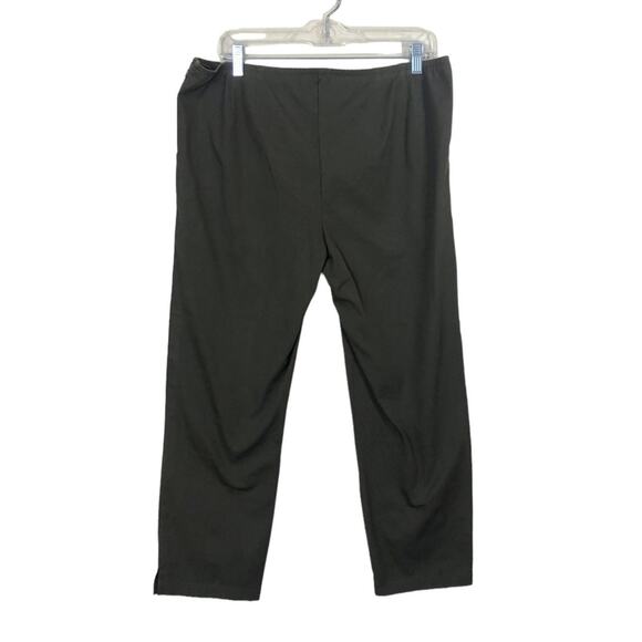 Eileen Fisher Cotton Khaki Green Straight Leg Ankle Pants Size Large - Picture 3 of 5